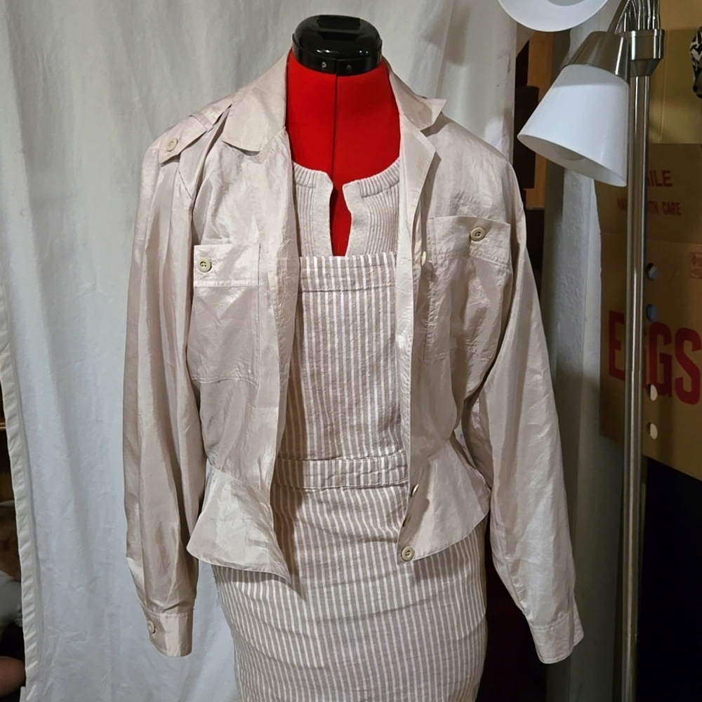 Vintage Utility Blouse Gorpcore Satin Sheen Medium